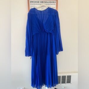 ASOS Curve Cobalt Blue Long Sleeve Dress